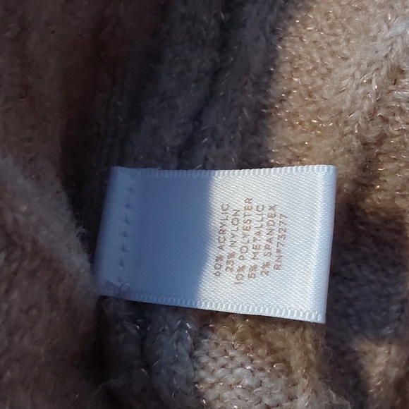 Lauren Conrad-Tan Soft Cable Knit Design Sweater Lace up Back Neutral Sz.Large - Picture 8 of 8